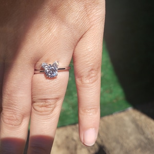 Unique Engagement Ring Mickey Mouse Ring 3 Stones Ring Etsy