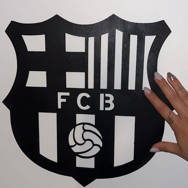 Logo FC Barcelone En Bois - Décoration Murale - Scudetto Barça - Fabriqué En Italie