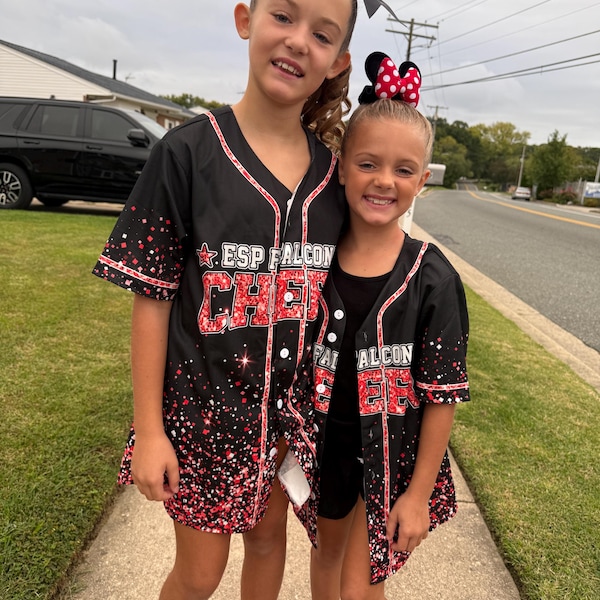 Custom Glitter Baseball Jersey With Team Name Number for Adult Kid ...