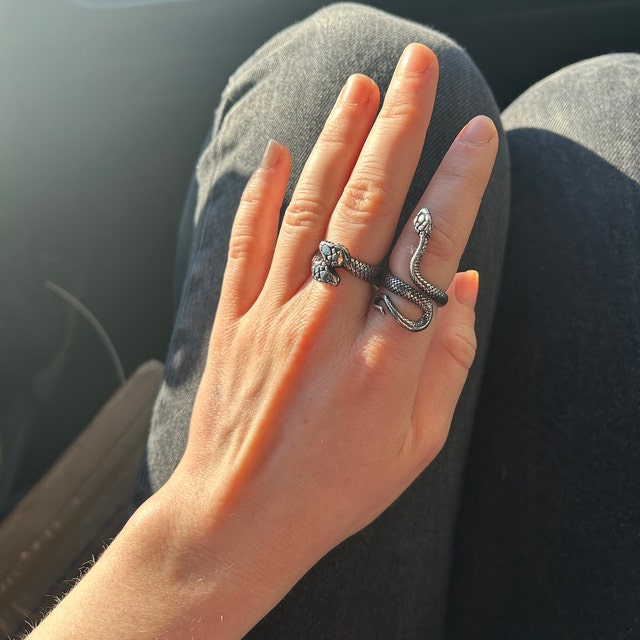 Snake Ring, Gothic Serpent Jewelry, Stainless Steel Jewelry - Etsy