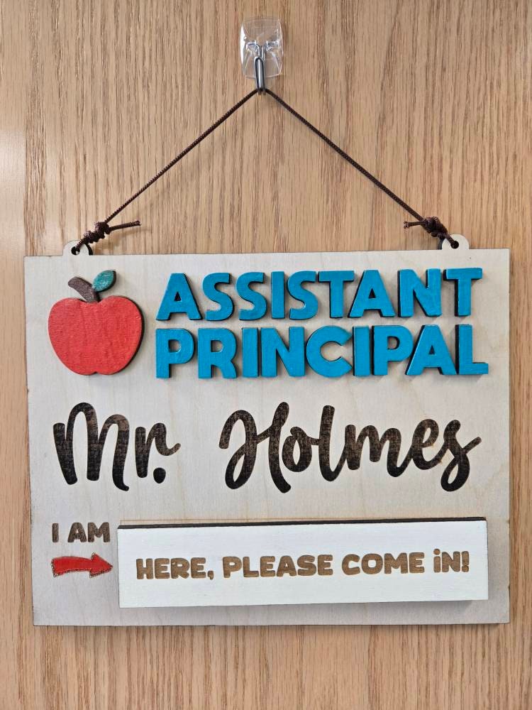 Assistant Principal Office Door Sign School Principal Name Sign Gift for Him Principal Gift for Her Teacher Name Sign Vice Principal Sign