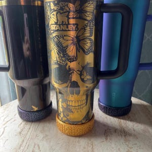 Skulls & Butterflies Engraved 40 Oz Stanley Quencher | Custom
