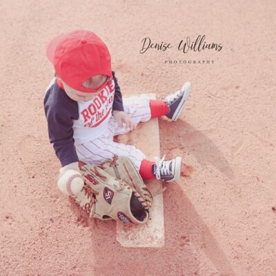 Baseball Cake smash outfit boy, SS or 3/4 sleeve Birthday outfit, Red Pinstripes, Baseball uniform, Baseball Pants, Rookie of the Year main image 1