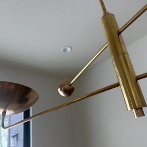 1 Light Elegant Perforated Ceiling Flushmount light Pendant Mid Century Modern Raw Brass Sputnik chandelier light Fixture.