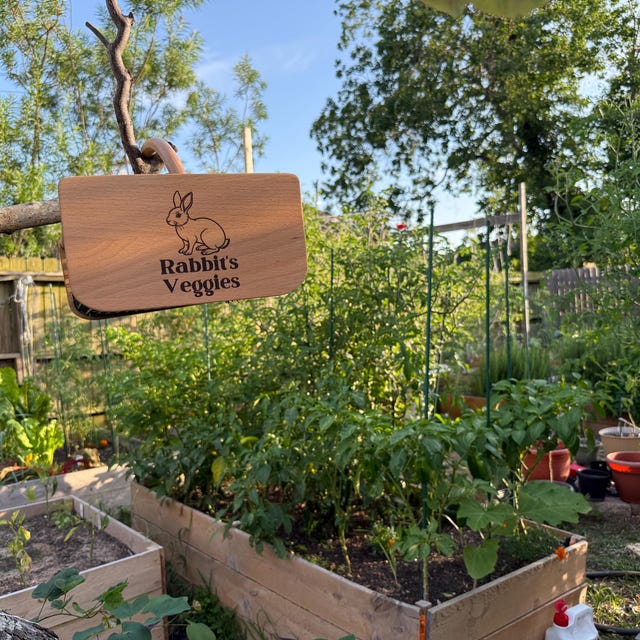 Customer photo of a personalized engraved harvest basket, shared by Etsy buyer in their review