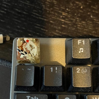 Black White Koi Fish Keycap, Koi Fish SA Profile Keycap, Handmade ...