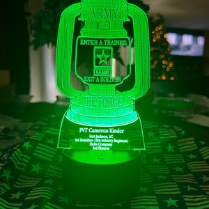 ARMY Forge Lantern Style LED Acrylic Personalized Light - Etsy