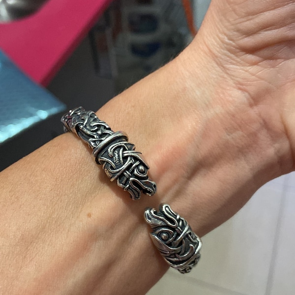 Silver Viking Raven Torc With Odin's Ravens Hugin and Munin --- Norse ...