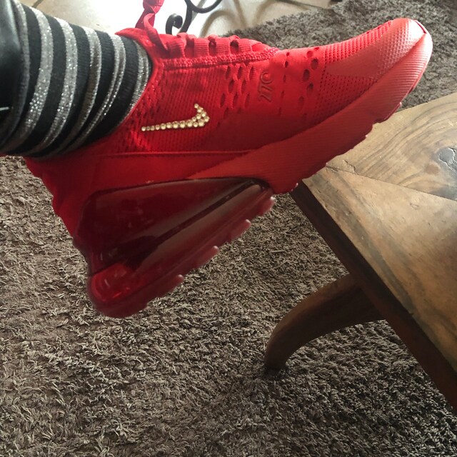 nike air max 270 red on feet