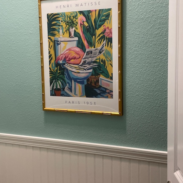 Flamingo Bathroom Art – Henri Matisse Style Tropical Poster – Funny ...