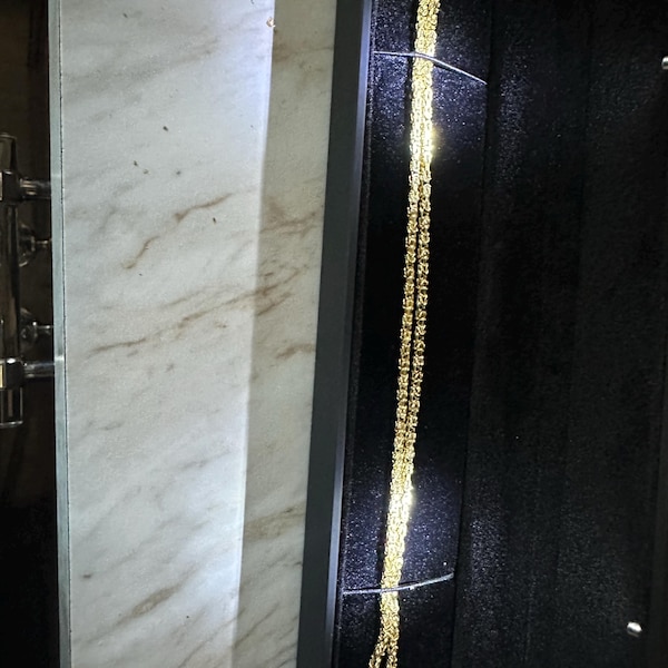 14K Real Gold Byzantine Chain Necklace - 14K Gold Byzantine Rope Chain ...
