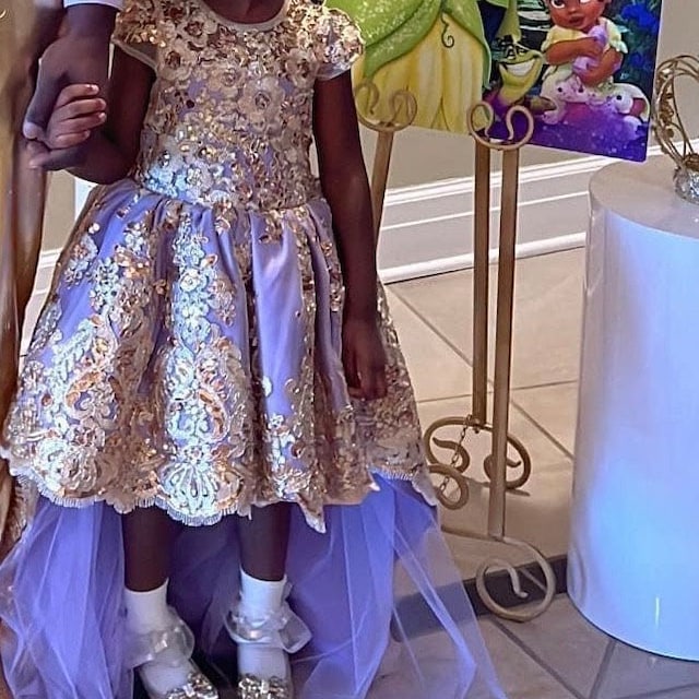 Baby Princess Lilac Party Dress. Lavender and Golden Dress. Lavender and  Sparkle Gold Lace. for Special Occasion, High Low Designs. - Etsy