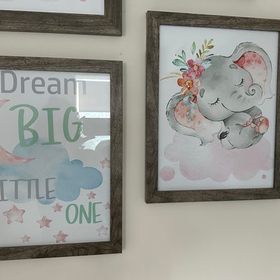 Neutral Elephant Wall Decor Baby Boy Custom Name Nursery Art Initial ...