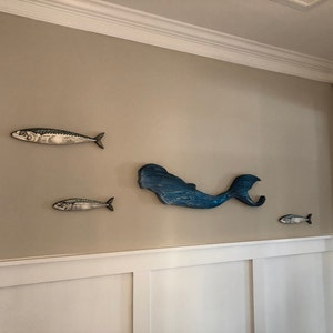1 Large Mackerel Fish Contemporary Wall Sculpture, Fish Art, Original ...