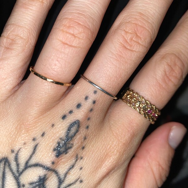 Sterling Silver Stacking Ring | Dainty Silver Midi Rings | Tiny Mid ...