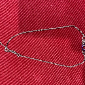 Sexy Stainless Steel Heart and Birthstone Dangle Anklet / Bracelet