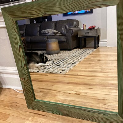 Rustic Framed Mirror Rustic Décor 30 X 30 Vanity Mirror, Vintage Mirror