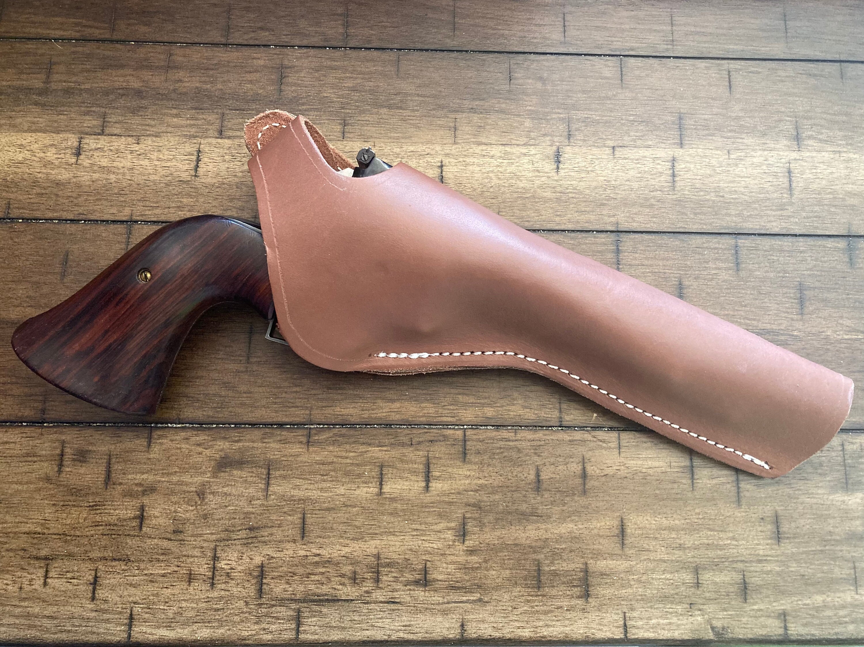 Two Position Leather Holster Cross & Strong Side Draw Fits Ruger Blackhawk / Super / Old Army up to a 7.5&quot;