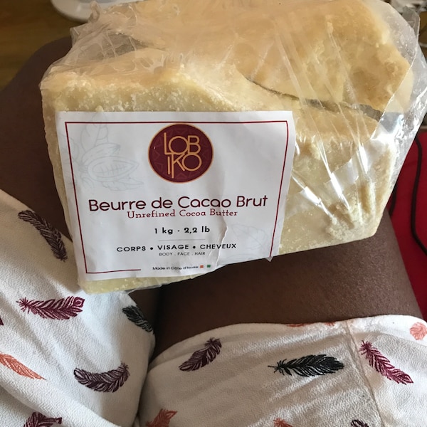 1kg Beurre de cacao brut pur 100% naturel non raffné - De Côte d