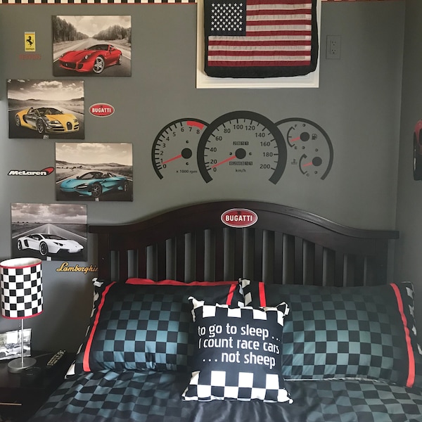 Race Car Speedometer Wall Decal for Boys Room - Etsy