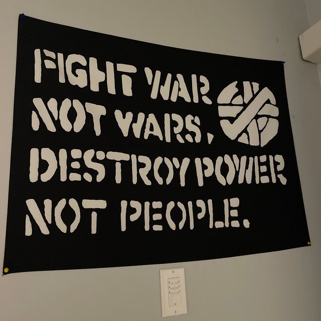 CRASS Fight War Not Wars, Destroy Power Not People Tapestry - Etsy