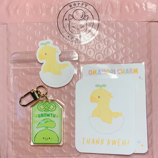 Minion Omamori Epoxy Keychain Stickers | Fat Cat Shiba Chocobo ...