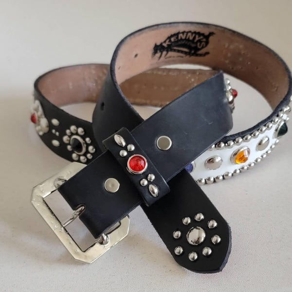 Men's Black Original Leather Western Style Hand Crafted Belt