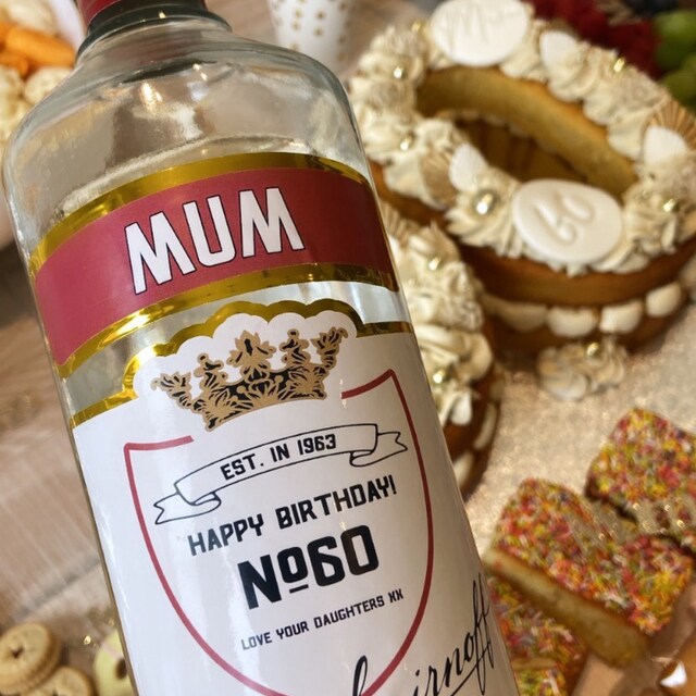 Personalised Smirnoff-Inspired Vodka Bottle Label - Custom Photo Label For Birthdays, Christmas & Events