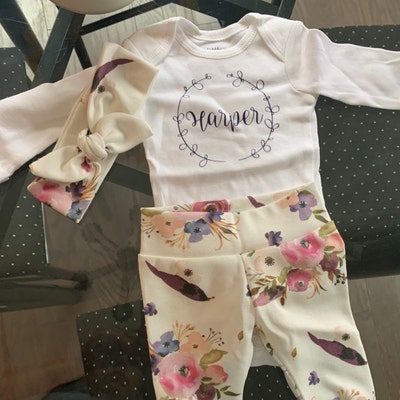 Baby Girl Coming Home Outfit Baby Shower: Violet Watercolor - Etsy