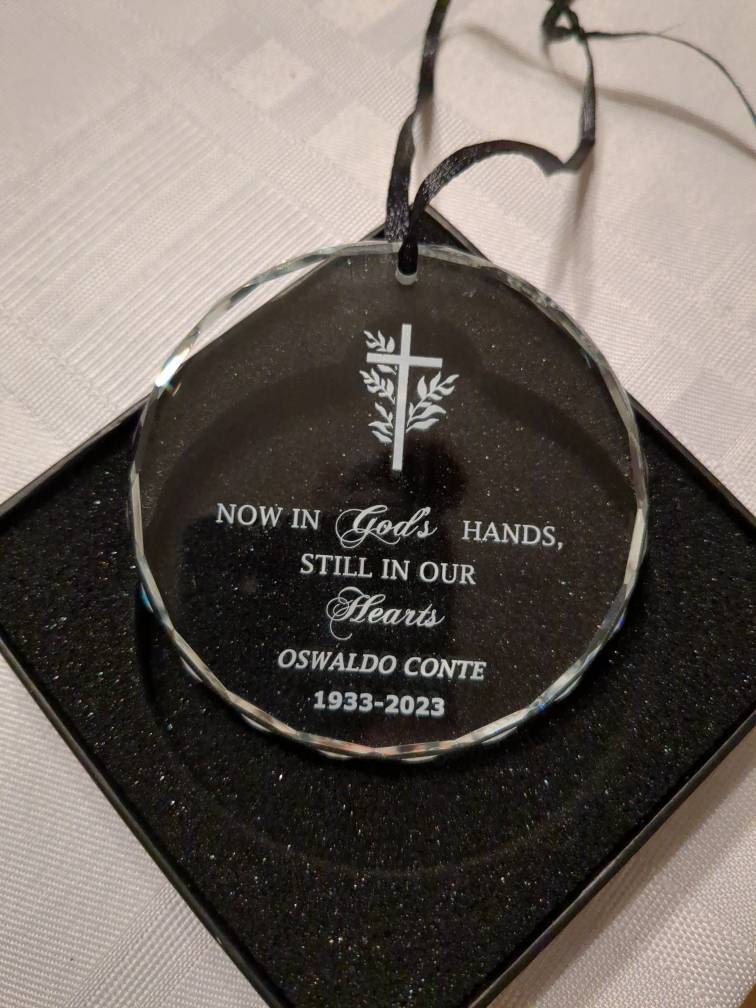 Custom Christmas Memorial GLASS Ornament, Personalized In Loving Memory Christmas Ornament, Personalized Gift