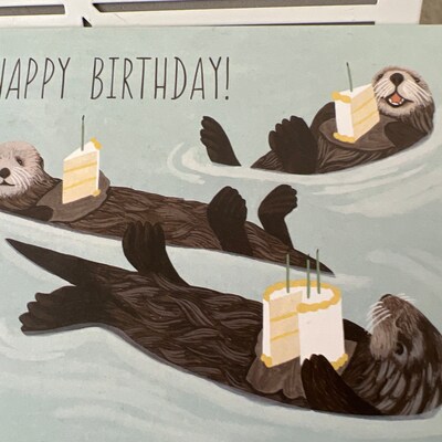 Sea Otters Birthday Card happy Birthday ID: BIR011 - Etsy