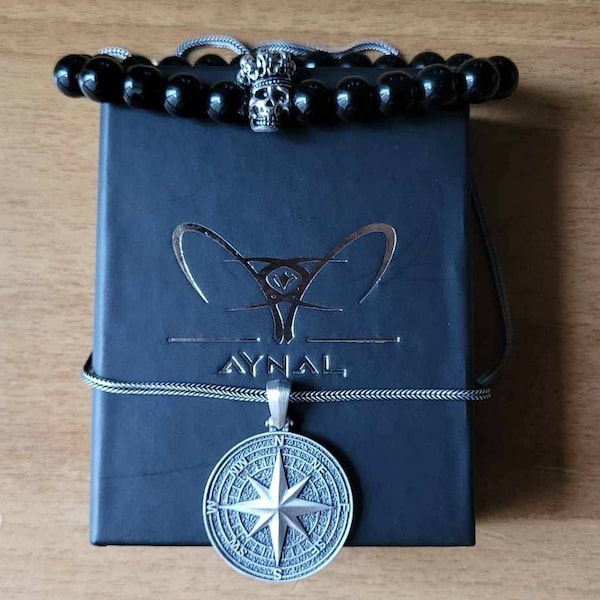 Silver Engravable Compass Sterling Silver Engraved Compass Necklace, North Star Pendant, Unisex ...