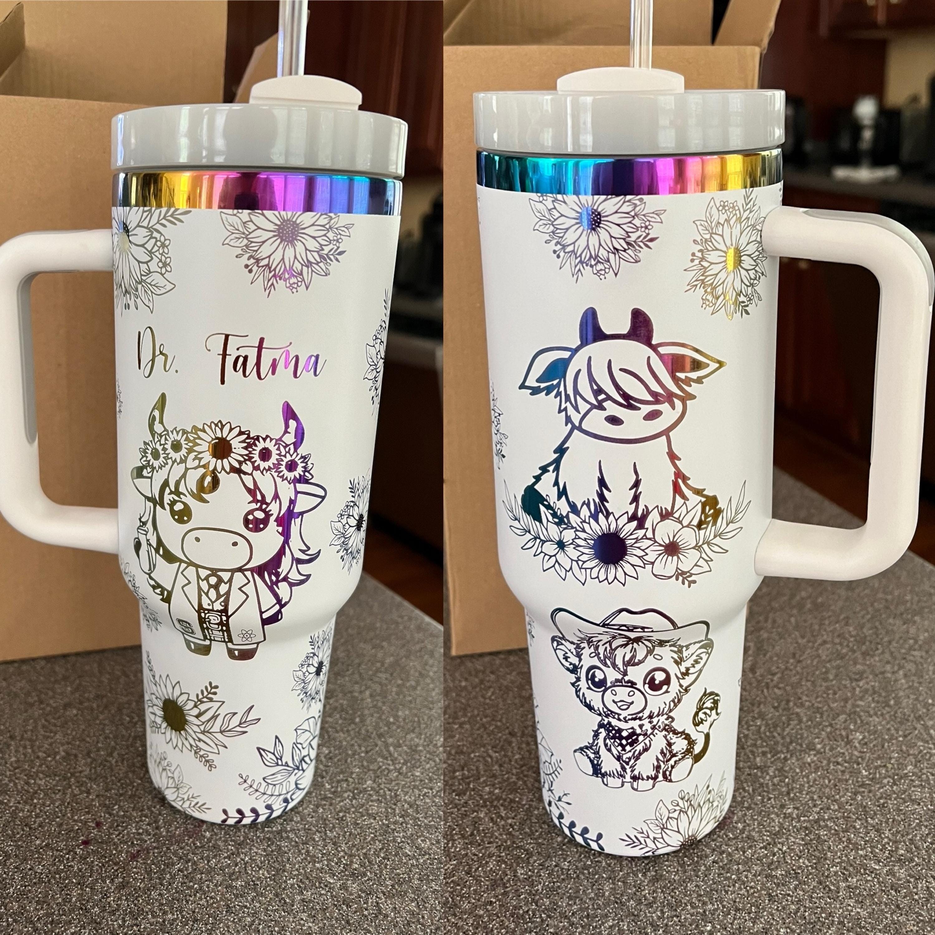 Cow 40oz cup|Highland cow tumbler|Highland 40oz cup|Baby cow tumbler|Sunflower 40oz cup|Moon 40oz cup|Personalized water bottle|New bottle