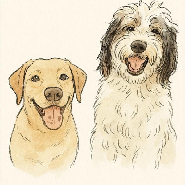 Custom Digital Watercolor Pet Portraits | Dog & Cat Painting ...
