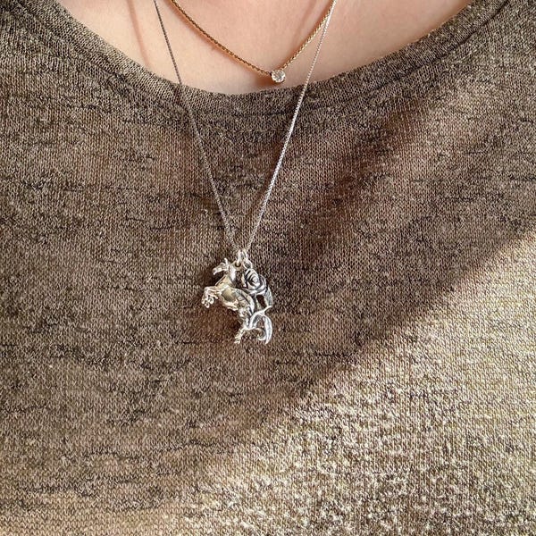 Photo inspiration: Visual Reference: Sterling Silver Cat Charm Sitting 925 Pendant Domestic Pet Feline