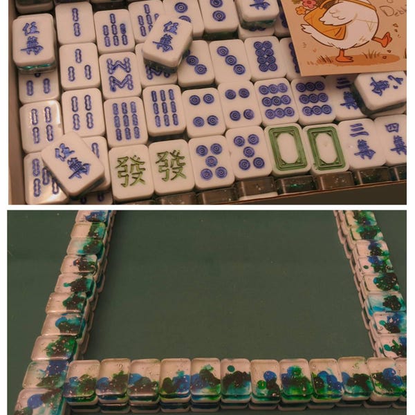 Riichi Mahjong Mini Travel-sized Resin Tiles – White Fronts With ...