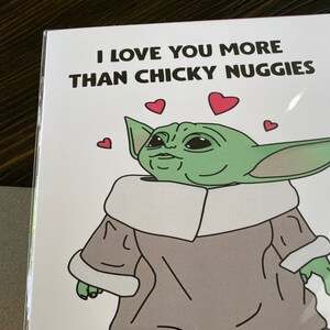Baby Yoda Valentines Card Chicky Nuggies Star Wars The Child Etsy