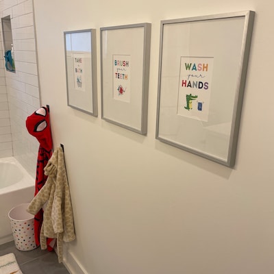 Kids Bathroom Art Set, Bathroom Wall Prints, Set of 4, Wash Your Hands ...