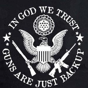 In God We Trust Guns Are Just Backup SVG, Patriotic Eagle Gun PNG, 2nd
