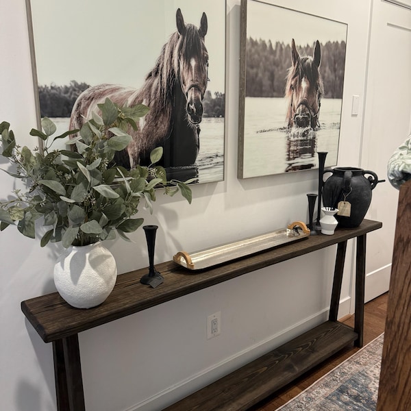 Wood Breakfast Bar | Bar Height Table | Rustic Bar Top Table | Behind ...
