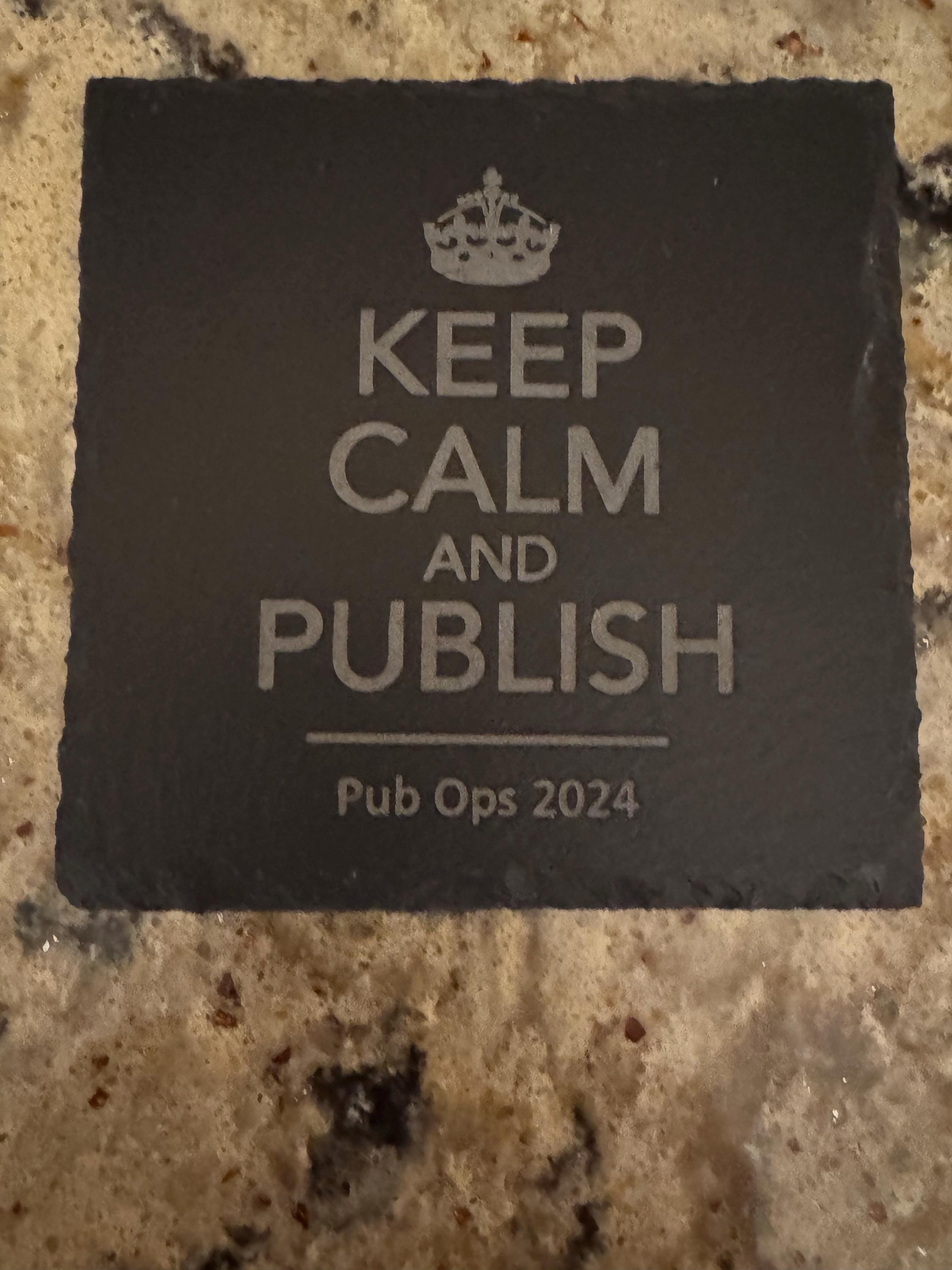 Customer photo of Custom Logo Engraved Slate Coaster from Ellen