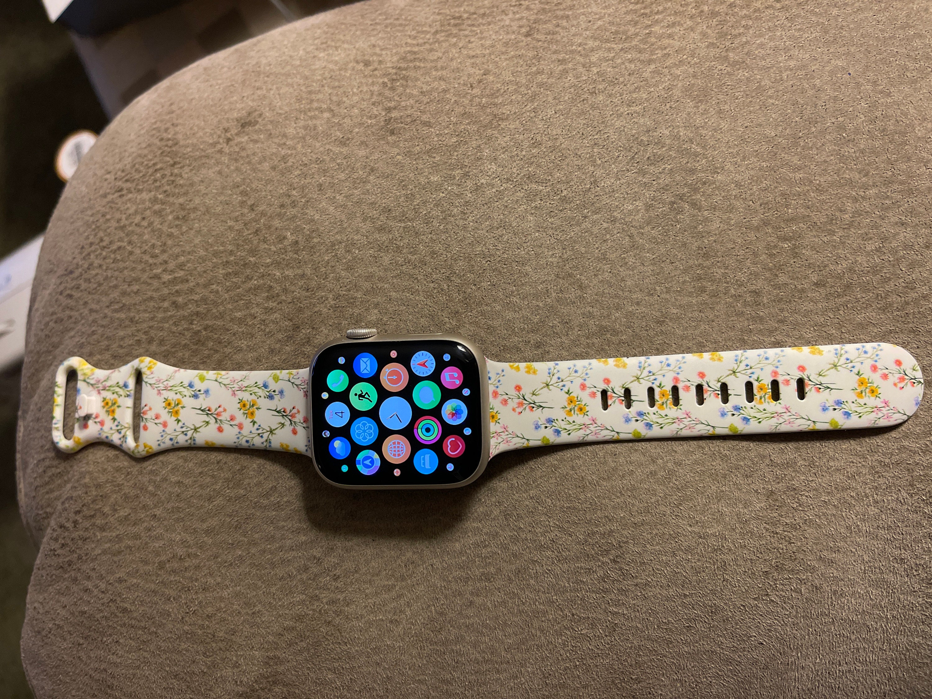 Small Spring Flowers Silicone Watch Band compatible with Apple Watch Fitbit Samsung Garmin