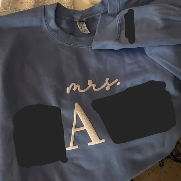 Personalized Mrs Sweatshirt, Custom Wedding Gift, Anniversary Gift for ...
