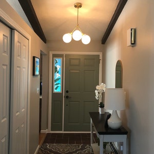 Semi Flush Globe Light Ceiling Hanging Lamp Dining Room Lighting Brass ...