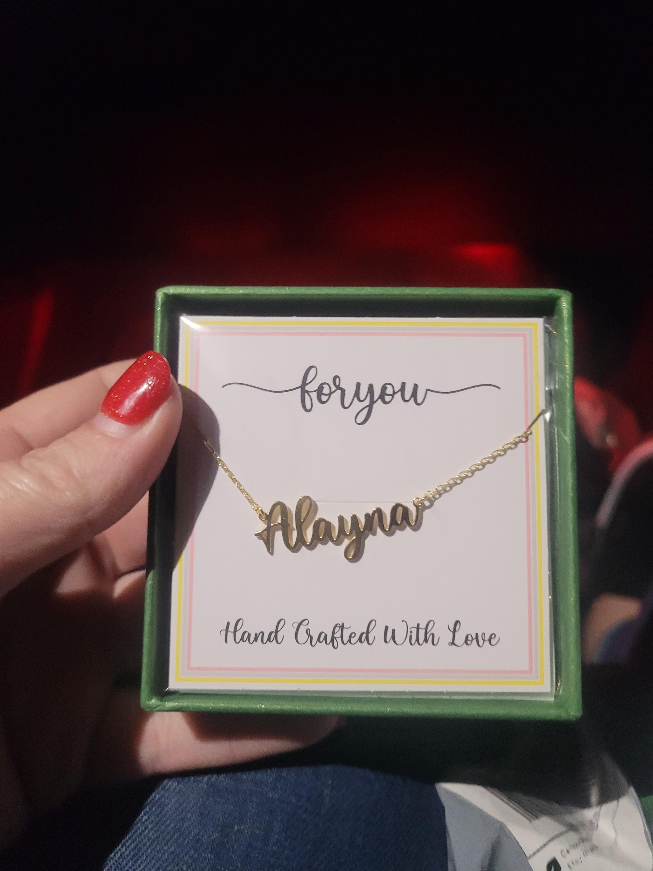 Namenskette Gold, Namensschild Halskette 14k Massivgold, Personalisierter Namensschmuck, Gold filled Name, Mama Halskette, Personalisierter Namensschmuck, AU20