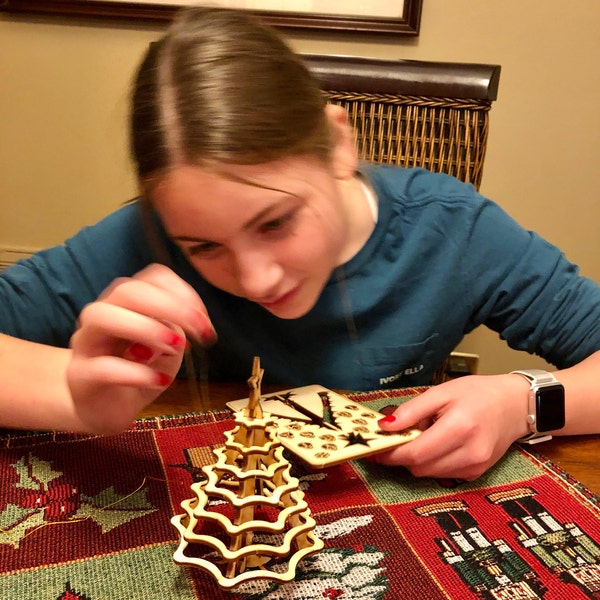 Christmas Tree Kit. Miniature Wooden Desktop Tree Made From a Single ...