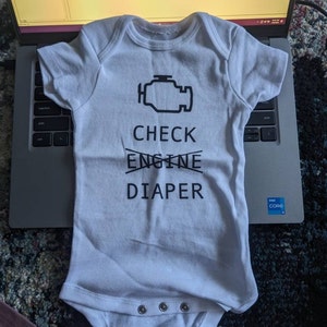 Check Engine Baby Onesie® Funny Poopy Diaper Baby Onesie® Cute Mechanic ...