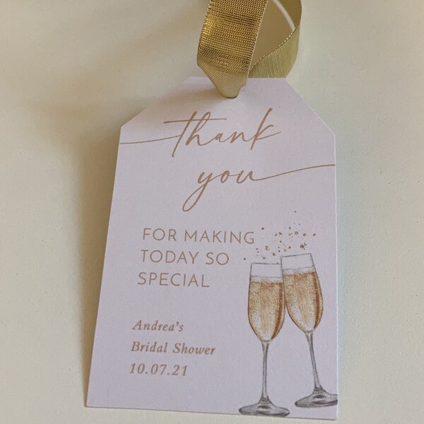 Brunch and Bubbly Thank You Tags, Boho Bridal Shower Favor Tag ...