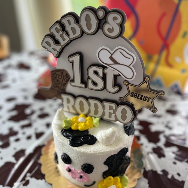 Rodeo Cake Topper | My First Rodeo Cake Topper| Birthday Cake Topper ...