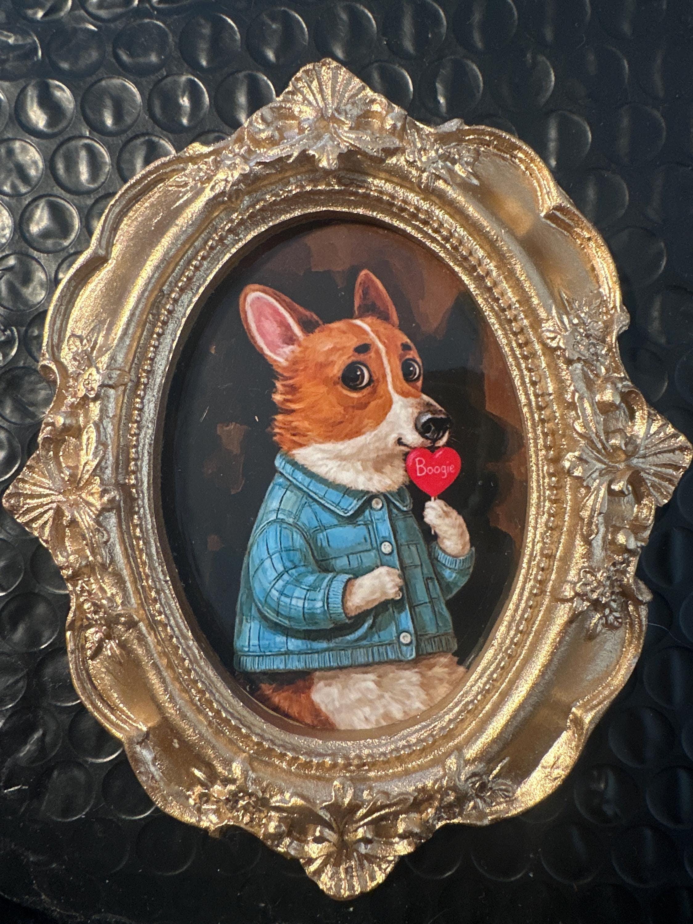 Custom Pet Portrait Magnets. Vintage Hand Painted Pet Portrait Fridge Magnet Best Gift for Pet Owner and Lover